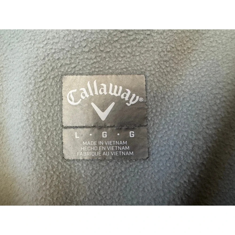 Callaway 1/4 Zip Pullover Jacket Gray Golf Performance Fleece Men's Large‎